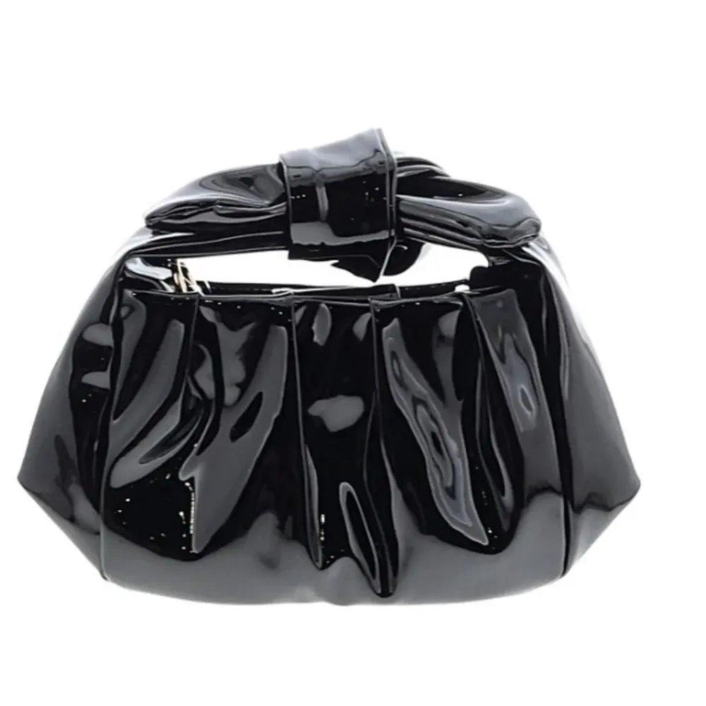 Anthropologie 2023 Black Patent Bow Purse NWT